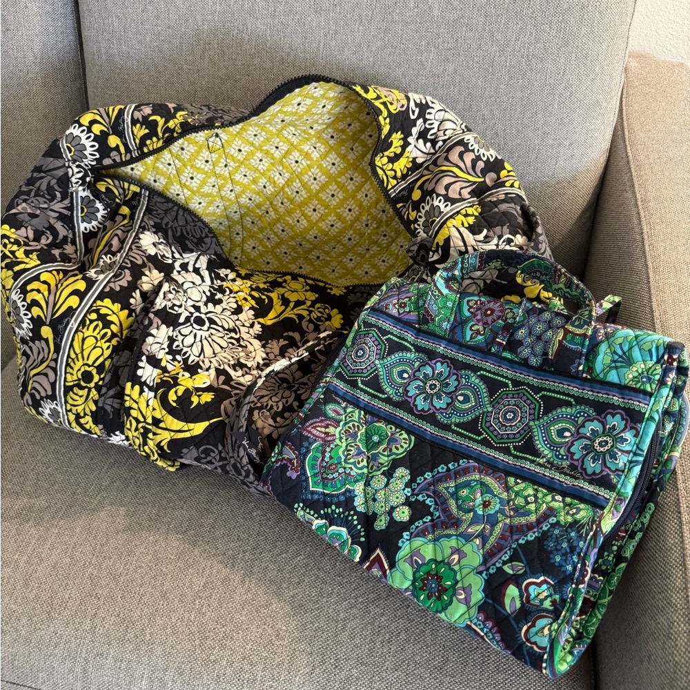 Vera Bradley Black and Green Floral Travel Bag